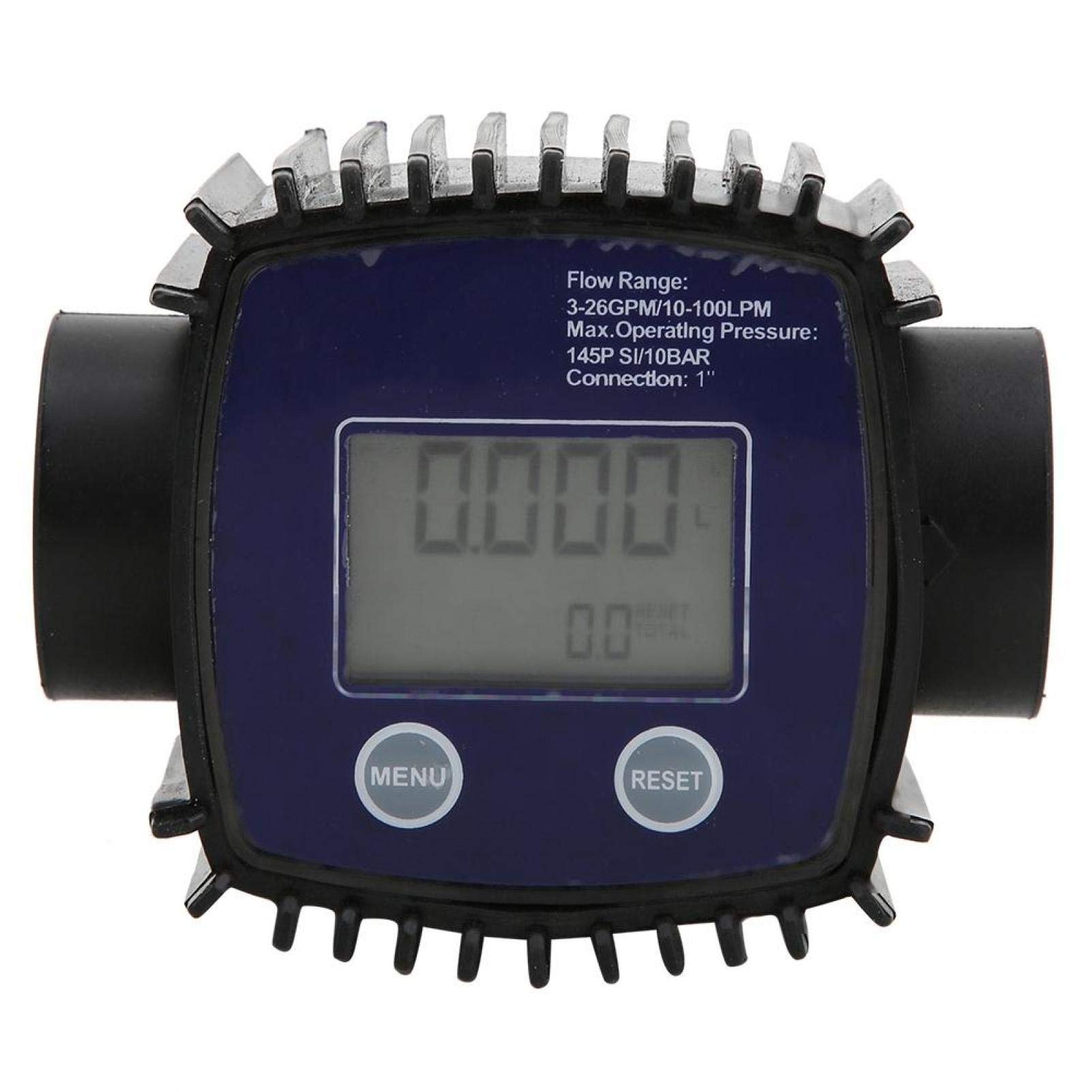 Flowmeter Liquid Water Turbine Oil Flow Meter Flow Sensor with Digital Display, 1in Inlet and Outlet Diameter(Blue)