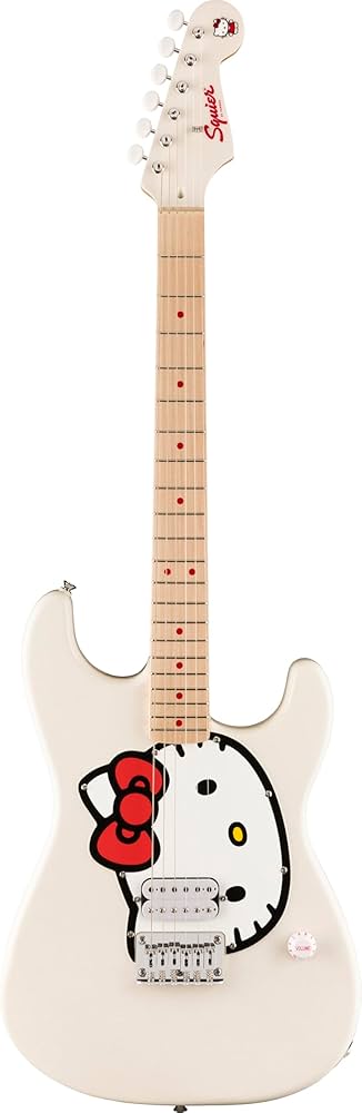 Amazon.com: Fender® x Hello Kitty® White Stratocaster® : Musical
