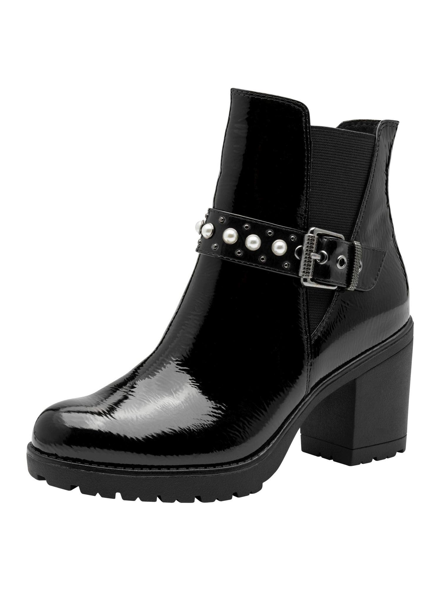 MARCO TOZZI Women's 2-25425-45 Ankle Boots, Black (Black Patent), 8.5 UK