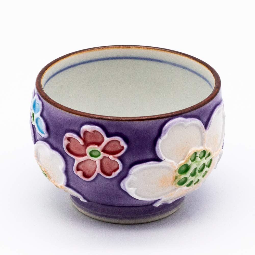 Amazon｜京焼 清水焼 昇峰窯 半酒器 交趾花尽くし 紫 246297｜徳利