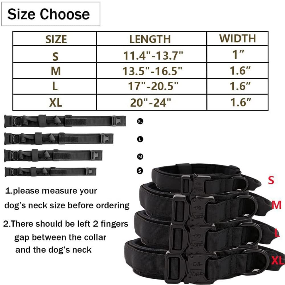 BUYTER Reflective Nylon Tactical Dog Collar Military Adjustable Durable For Large German Shepherd Outdoor Working Training Walking with Leash - Image 4