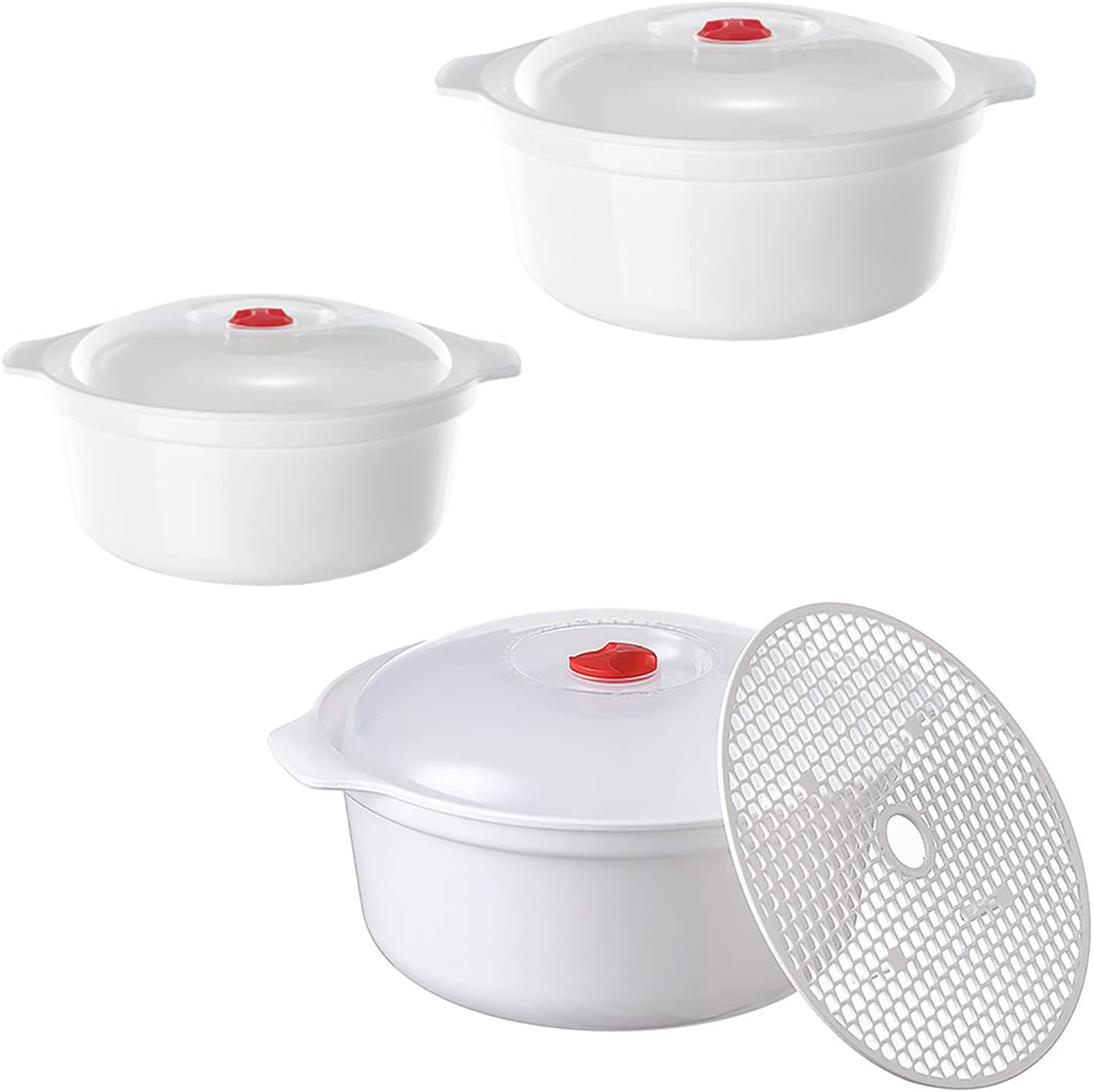 3 Piece Microwave Bowl with Lid, Heating Dish, Noodle Bowl