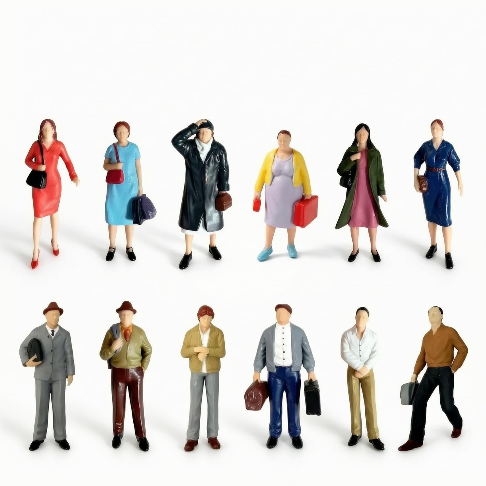 Colcolo 12 Pezzi Miniatura in 1:25 Autonte Figurine di Persone in Miniatura Realistico Modellini di Persone per Collezionisti