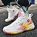 KIUSMETY Womens Mens Basketball Shoes Lightweight Fashion Breathable Comfortable Non Slip Sport Indoor Outdoor Sneakers for Unisex Orange Size 7.5