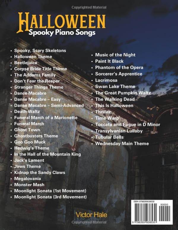 Halloween Piano sheet music book for Beginners and Intermediates: 40 spooky, Creepy, fun & Classic Songs and pieces for Beginners and Intermediates image 3