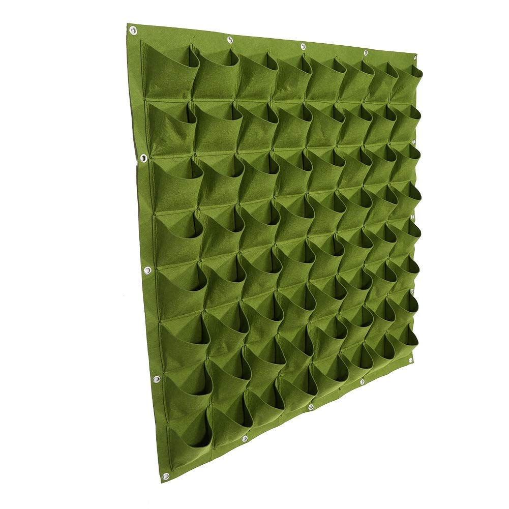 Sac De Plantation Mural 64 Poches En Feutre - Dimensions 98x98 Cm - Pour Fraises, Légumes, Plantes - Jardin Vertical