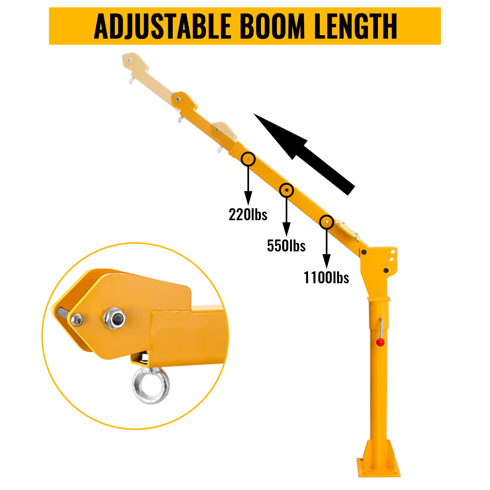 Amazon.co.jp: Davit Crane 1100ポンド トラッククレーン 360°回転手動