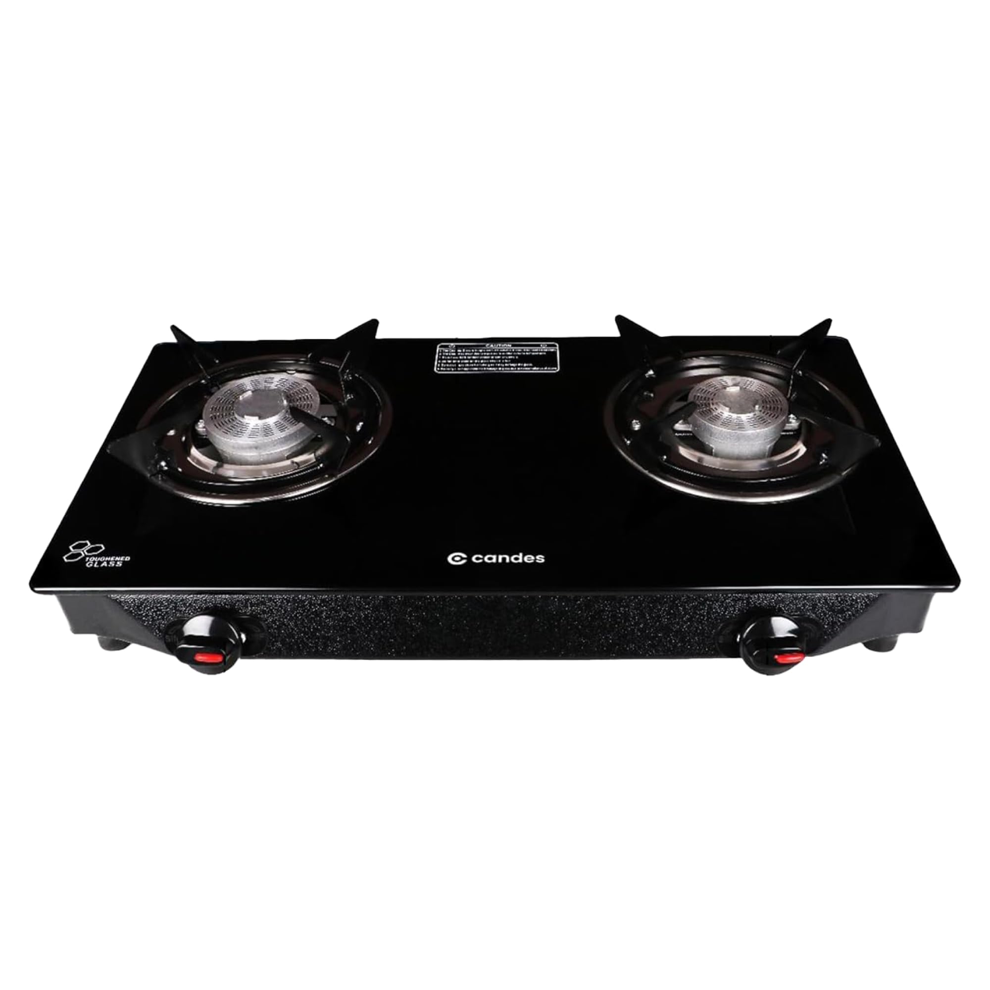 Thermador X Candes 2 Burner Gas Stove - Die Cast Alloy | Manual Ignition Tornado Burner | 6mm Toughened Glass Top | LPG Compatible | ISI Certified