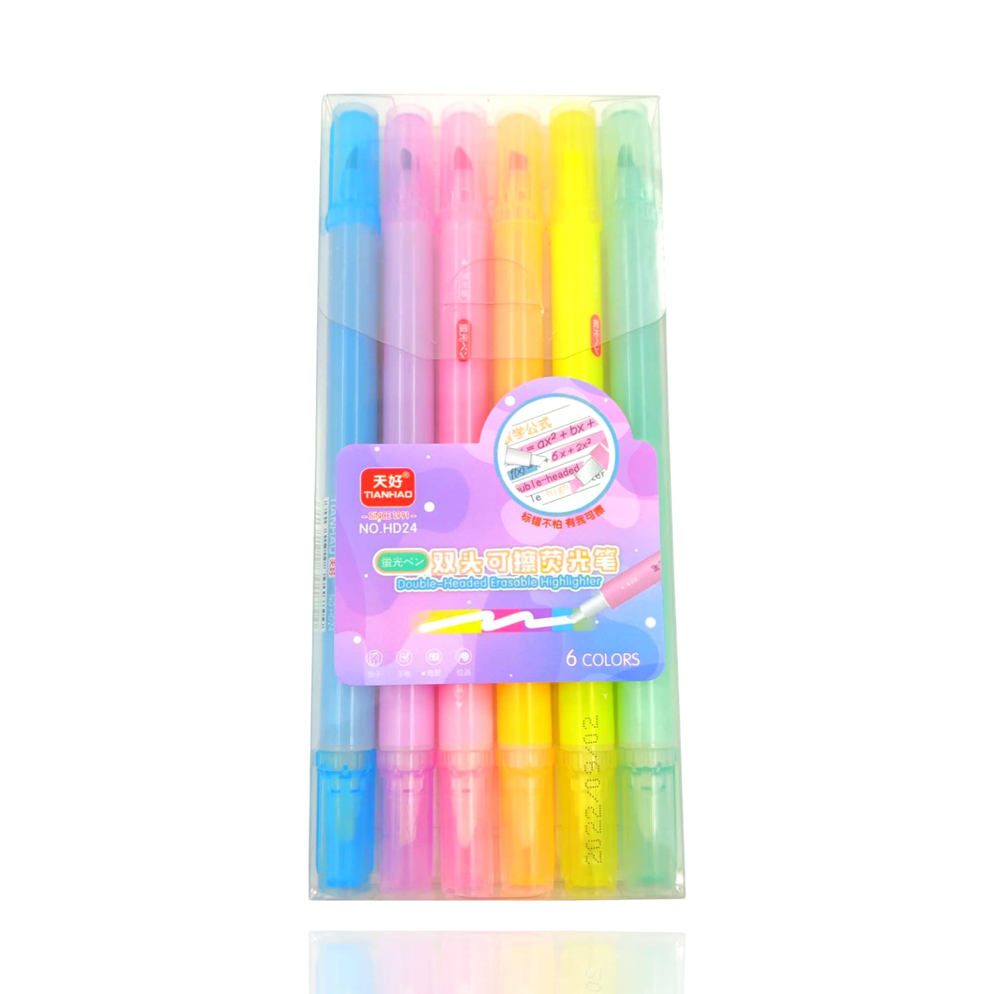 SAMVARDHAN Erasable Highlighters|Markers Set Of 6 Pastel Shades|Chisel Tip Fine Grip Marker Pen|Stationery&Kids|Diy Art Craft Scrapbook Calligraphy For Birthday Return Gift,Multi-coloured-image-34