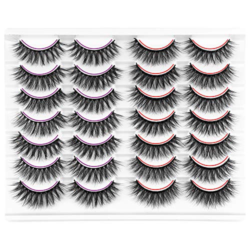 False Eyelashes, Winifred Fake Eyelashes Natural Fluffy Volume False Lashes 14 Pairs Faux Mink Lashes
