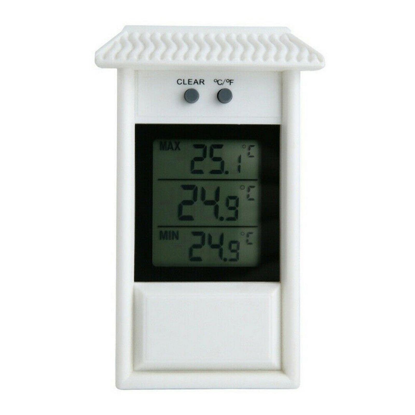 RANRAO Digital Display Max Min Greenhouse Thermometer, Indoor Outdoor Thermometer Wall Mounted Garden for Wall Room