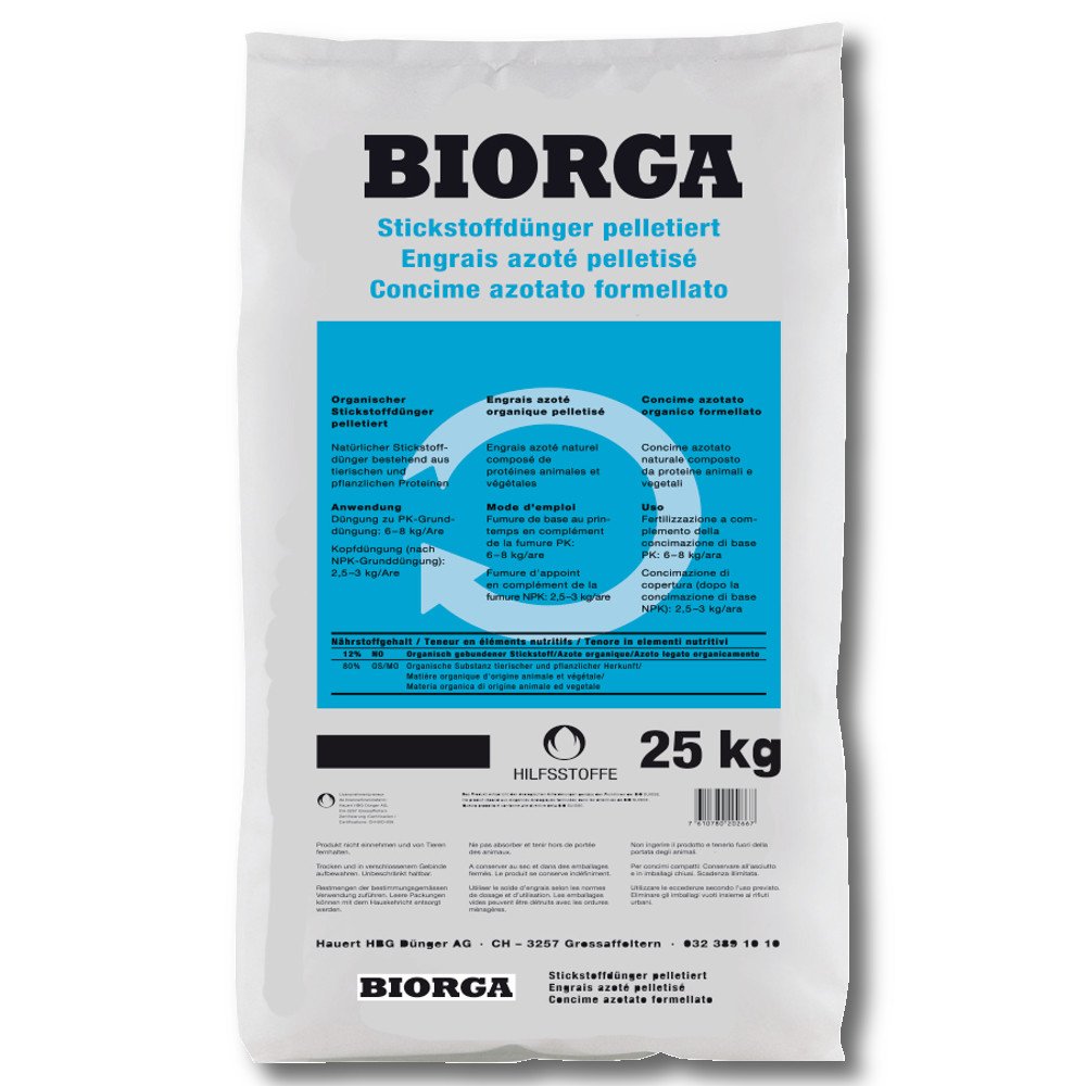 Hauert Biorga Stickstoffdnger pelletiert 25 kg - 341325 : Amazon.de: Garten