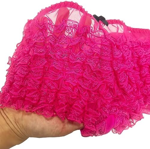 ZUYPSK Mutande Da Donna A Gamba Lunga In Pizzo E Volant, Pantaloncini Intimi Morbidi Per Yoga, Danza O Uso Quotidiano, Taglie M- XL