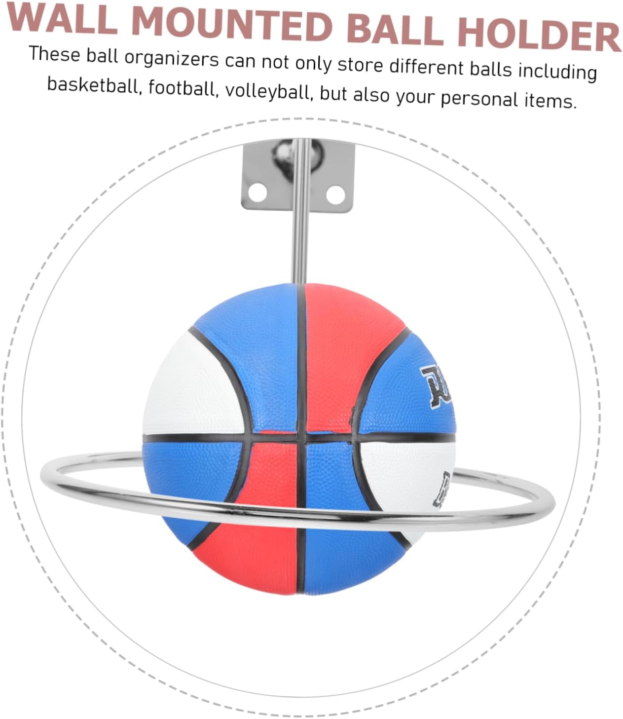 6pcs Basketball Holder Wall Mounts Durable Sports Ball Display Racks for Basketball Football Rugby Practical for Organizing and Showcasing Sports Equipment