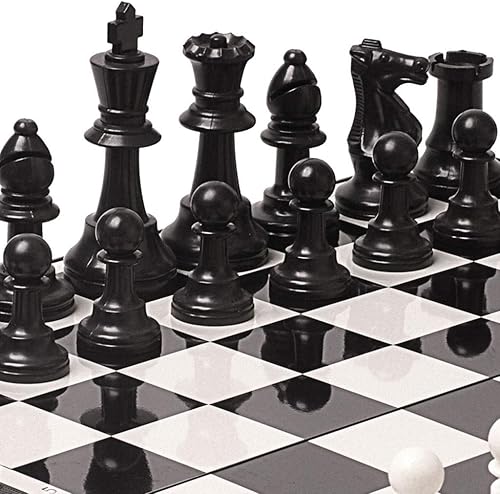 Miniatura 4 de YBYB - Juego de ajedrez plegable de plástico magnético, piezas de ajedrez en blanco y negro, tablero de ajedrez plegable, juego de ajedrez de lujo,