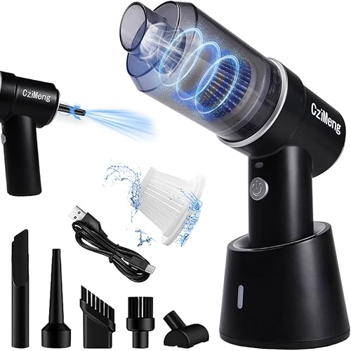 Miniatura 1 de CziMeng Aspiradora inalámbrica para automóvil, potentes aspiradoras de mano de 120 W, con luz LED, base de carga, hogar, aspiradora portátil para