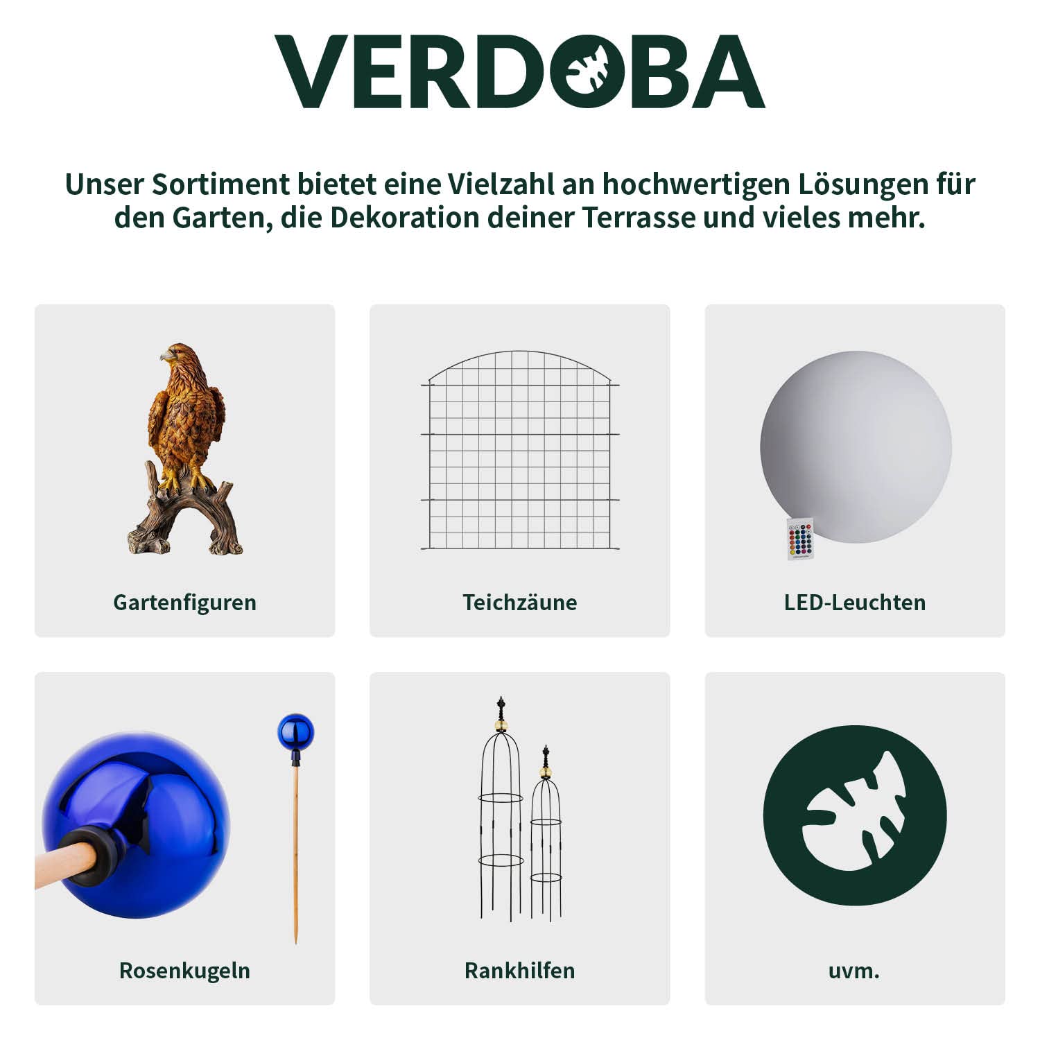 VERDOBA - Kulki ogrodowe do użytku na zewnątrz – kula różana do ogrodu – kule dekoracyjne do użytku na zewnątrz w wielu kolorach – kula ogrodowa wyprodukowana ręcznie (zielona, kryształowa, 15 cm)