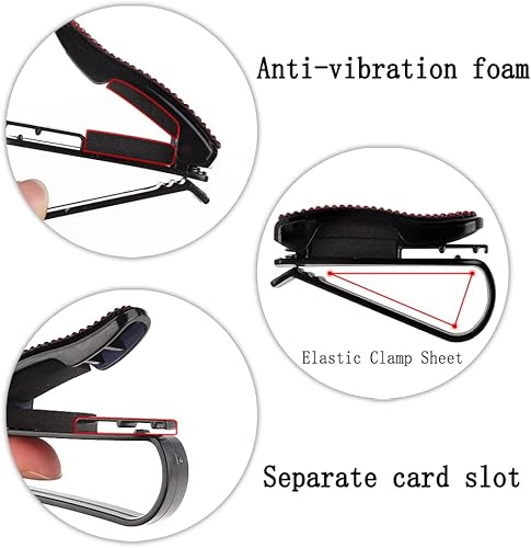 Miniatura 4 de Juego de 2 soportes para lentes de sol con diamantes de imitación brillantes con esponja antiarañazos, decoración de automóvil para mujeres y niñas,