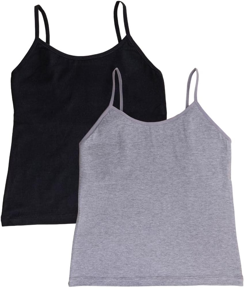 Adira | Camisole for Girls 13-14 Years | Flat Padded Innerwear Vest | Cami for Puberty | Overs Nipples & Gives Confidence at School | Soft, Stretchy Cotton | Pack of 2