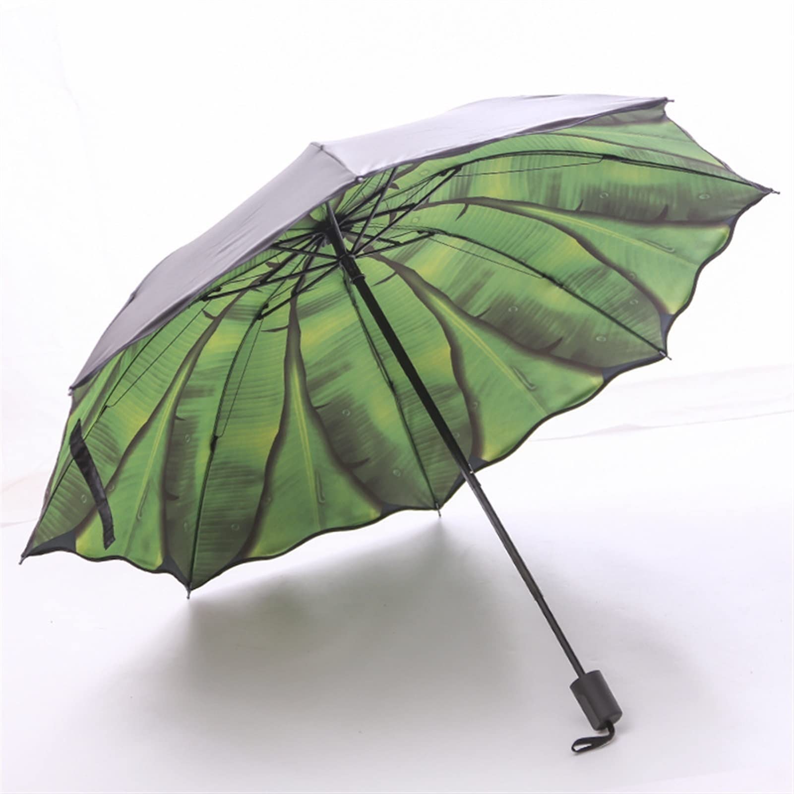 ULTRAWAVE Ombrello Fashion Banana Leaf Uombrello Rain Women Leaf Pattern Ombrello for uomini Donne Ombrelli pieghevoli anticaroni femminili Ombrelli per la Pioggia (Color : Outside)