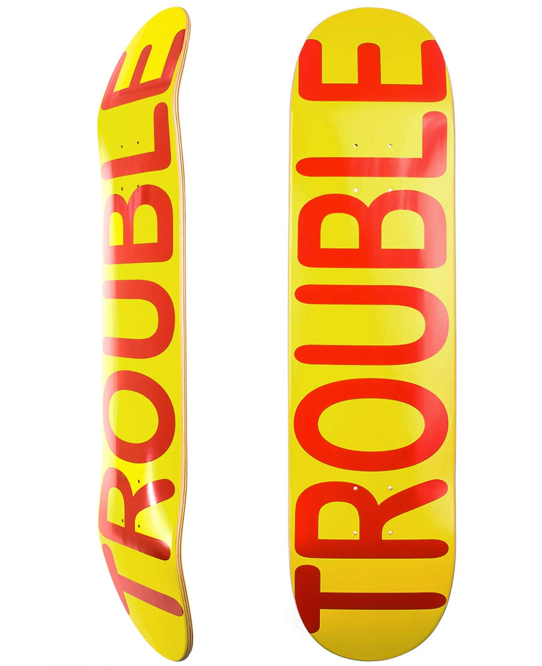 TROUBLE SKATEBOARDS Skateboard Deck Yellow/Blank 8.25