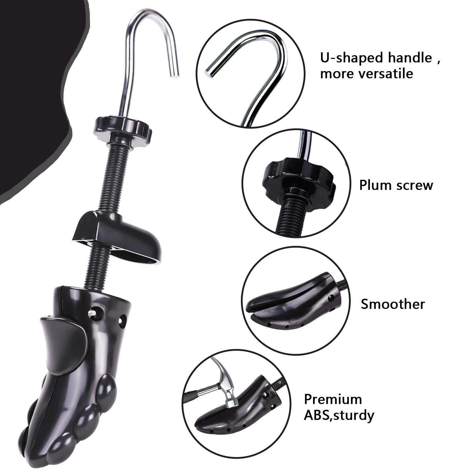 Estirador de zapatos, longitud y ancho ajustables para hombres y mujeres, expansor de zapatos ajustable en 4 direcciones