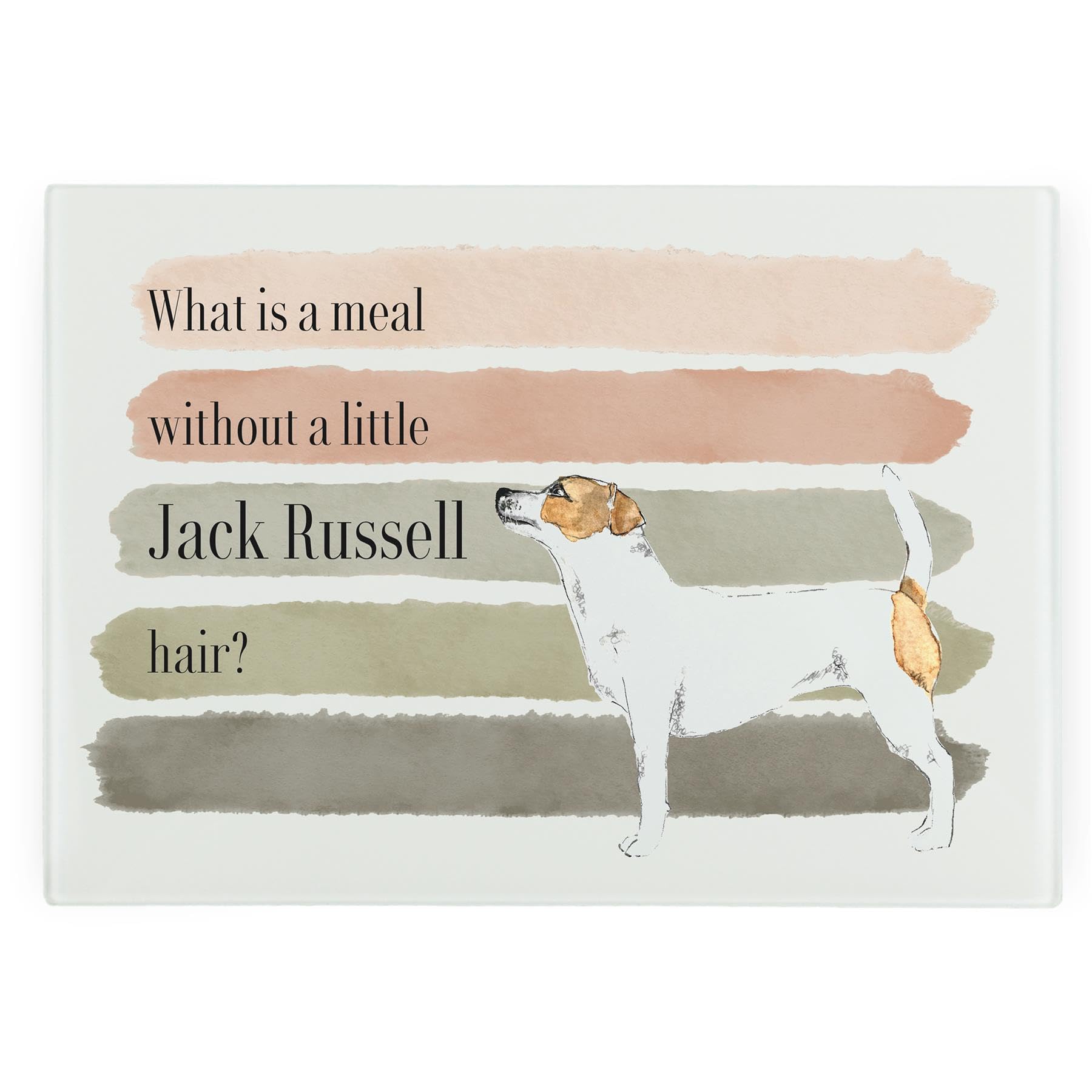 Jack Russell Large Rectangular Glass Worktop Protector - Dogs Themed Humourous Gifts - Smooth Board Kitchen Chopping/Cutting Board Worktop Saver with Non-Slip Feet 39cm x 28.5cm (15" x 11")