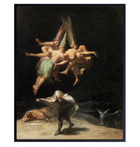 Witches' Sabbath Wicca Wall Art - Vintage Witchcraft Black magic Wall Art & Decor - Francisco Goya - Horror Witchy Wiccan Occult Poster - Scary