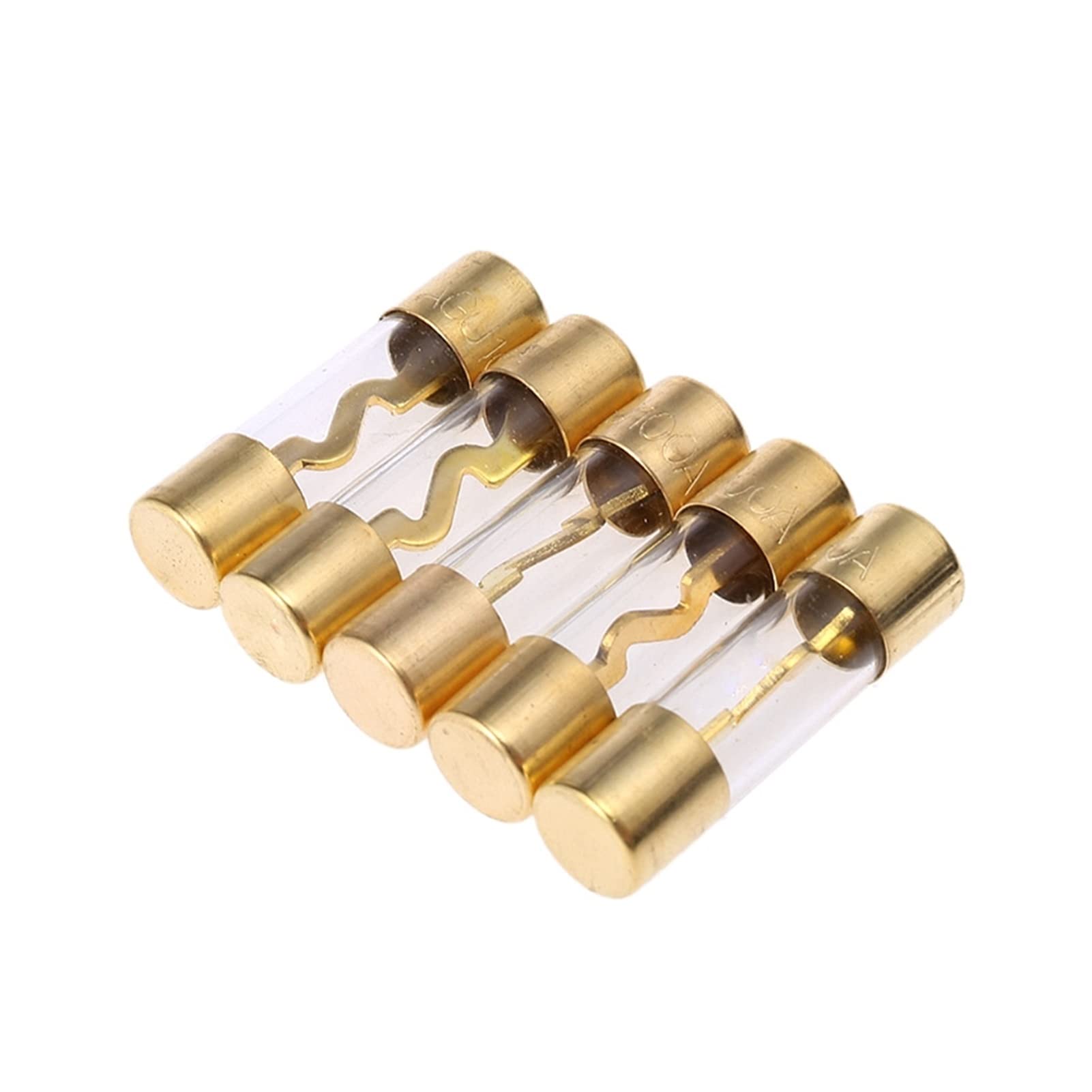 AGU Style Gold Plated Glass Fuse Assortment For Car Audio Amps - 20A To 100A (Choose Amperage)