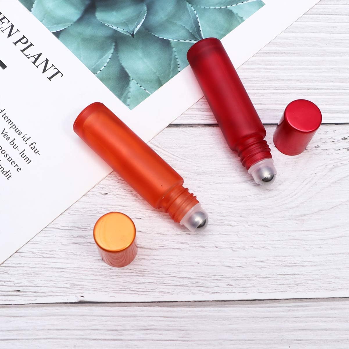 HIQE-FL Roll on Vuoto per Oli Essenziali 10 ml, Bottiglie a Rullo, Contenitori Cosmetici Vetro, Bottiglia Oli Essenziali, Bottiglia di Vetro (A)
