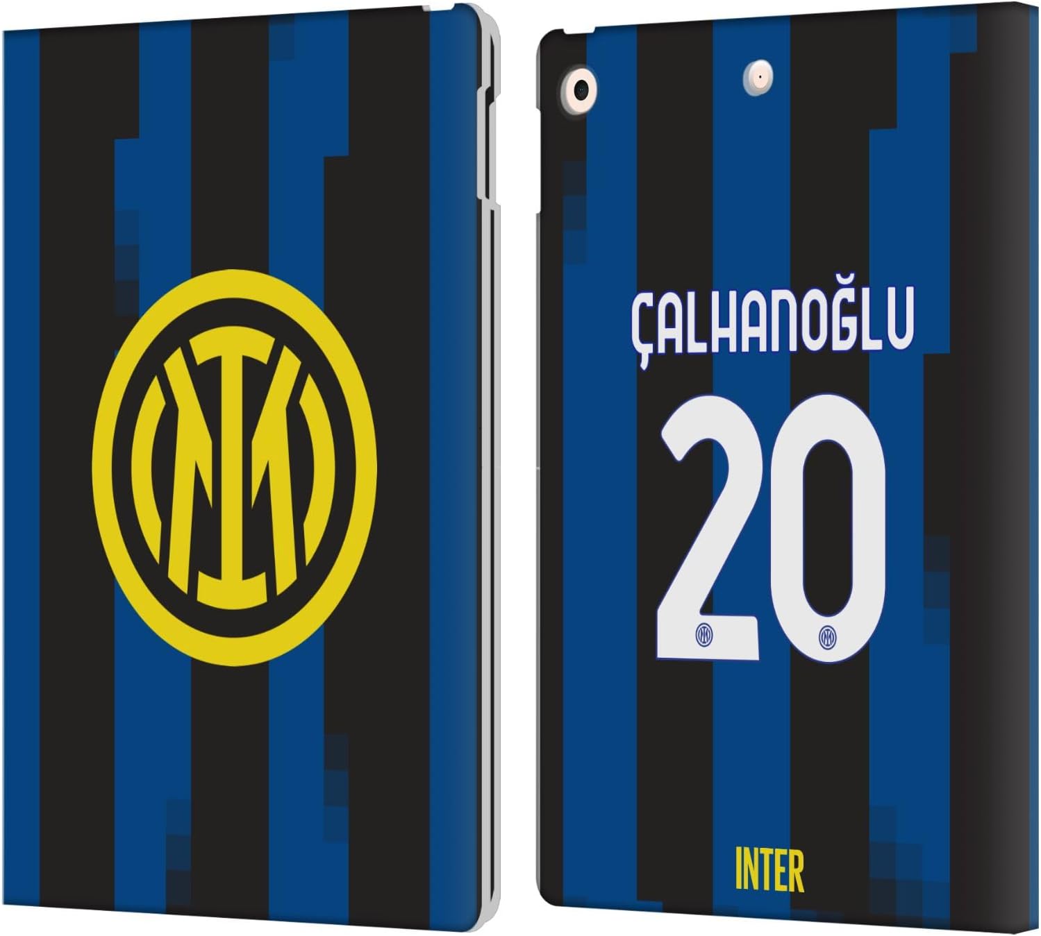 Head Case Designs Officially Licensed Inter Milan Hakan Çalhanoglu 2023/24 Players Home Kit Leather Wallet Case Compatible with Apple iPad 10.2 2019/2020/2021