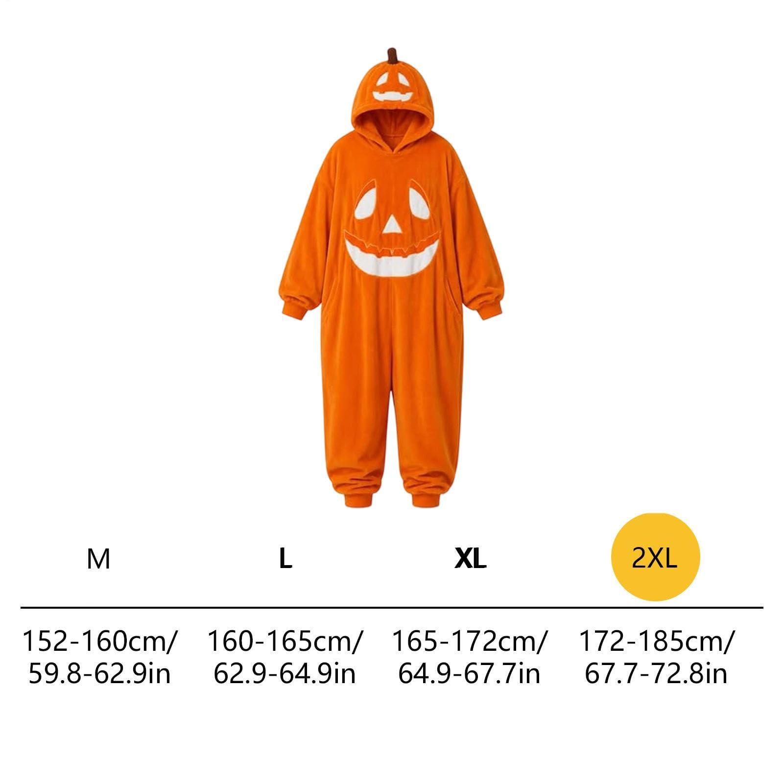 Pijama de Halloween - Disfraz de felpa con capucha para adultos, mujeres y