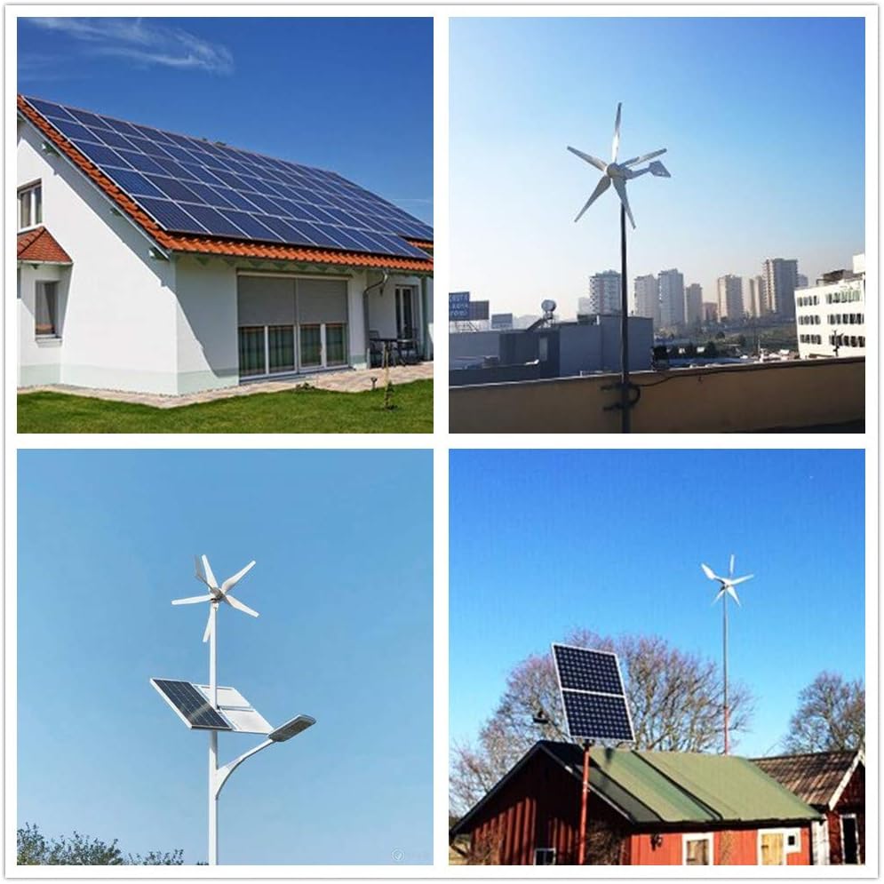 640W Solar Panel Wind Turbine Kit: 2pcs 120W Solar Panel+400W Wind Turbine for Boats, Gazebos, Cabins, Mobile Homes
