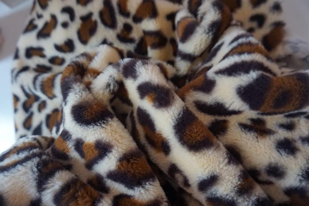 Tessuto in pelliccia sintetica, 160x50 cm, morbido, a pelo corto, con stampa animalier, per cucito, costumi, cosplay, decorazioni per la casa, abbigliamento, calzini, bambole, alberi di Natale,