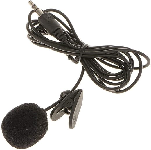 Exxelo Professional Mini Microphone 3.5mm Omnidirectional Condenser Clip on Noice Cancelling Lav Mic for Smartphones, Lapt
