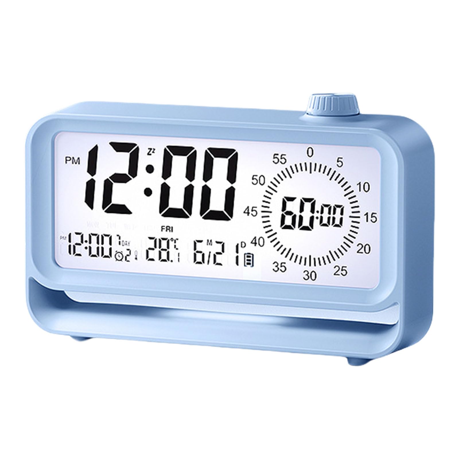Tsophreniq Visual Countdown Timers and Alarm Clock for Kids Rechargeable with LCD Temperature Display Night Light High Volumes Bedroom Desk Clock