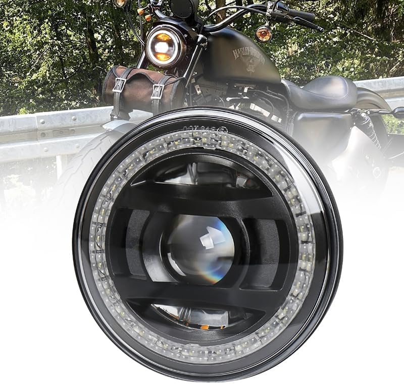 5.75" LED Sealed Beam Headlight Replacement with Hi/Lo Beam White DRL, Replacement for H5006 H5001 H5506 Compatible with Chevy Trucks Semi 349/359, Motorcycle 5 3/4 Round LED Headlight 1 PCS