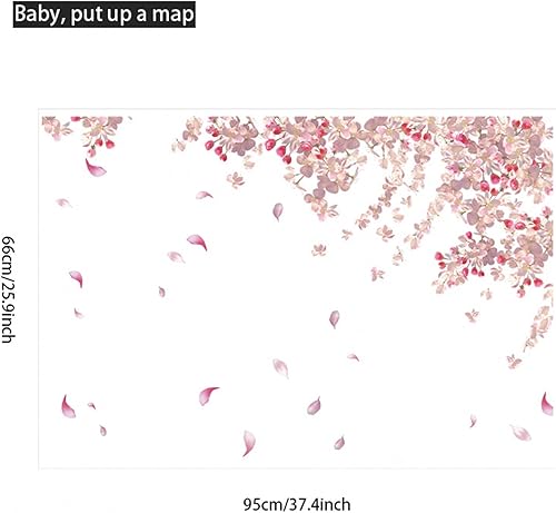 Miniatura 2 de Condessacity Calcomanías de pared florales rosas grandes acuarela, pétalos que caen, pétalos de pared, calcomanías de pared para despegar y pegar,
