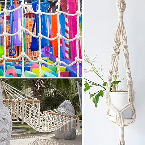 Natural Cotton Rope (1/2 In X 100 Ft) Thick White Rope For Crafts, Plant Hangers, Hammock, Home Decorating #TOP6