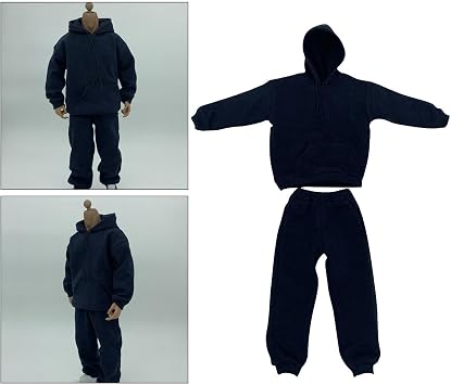 Stylish 2x 1/6 Sweatshirt Trousers Outfit for Enterbay DID JO 12 Action Figure GRB91, Navy, 12in.