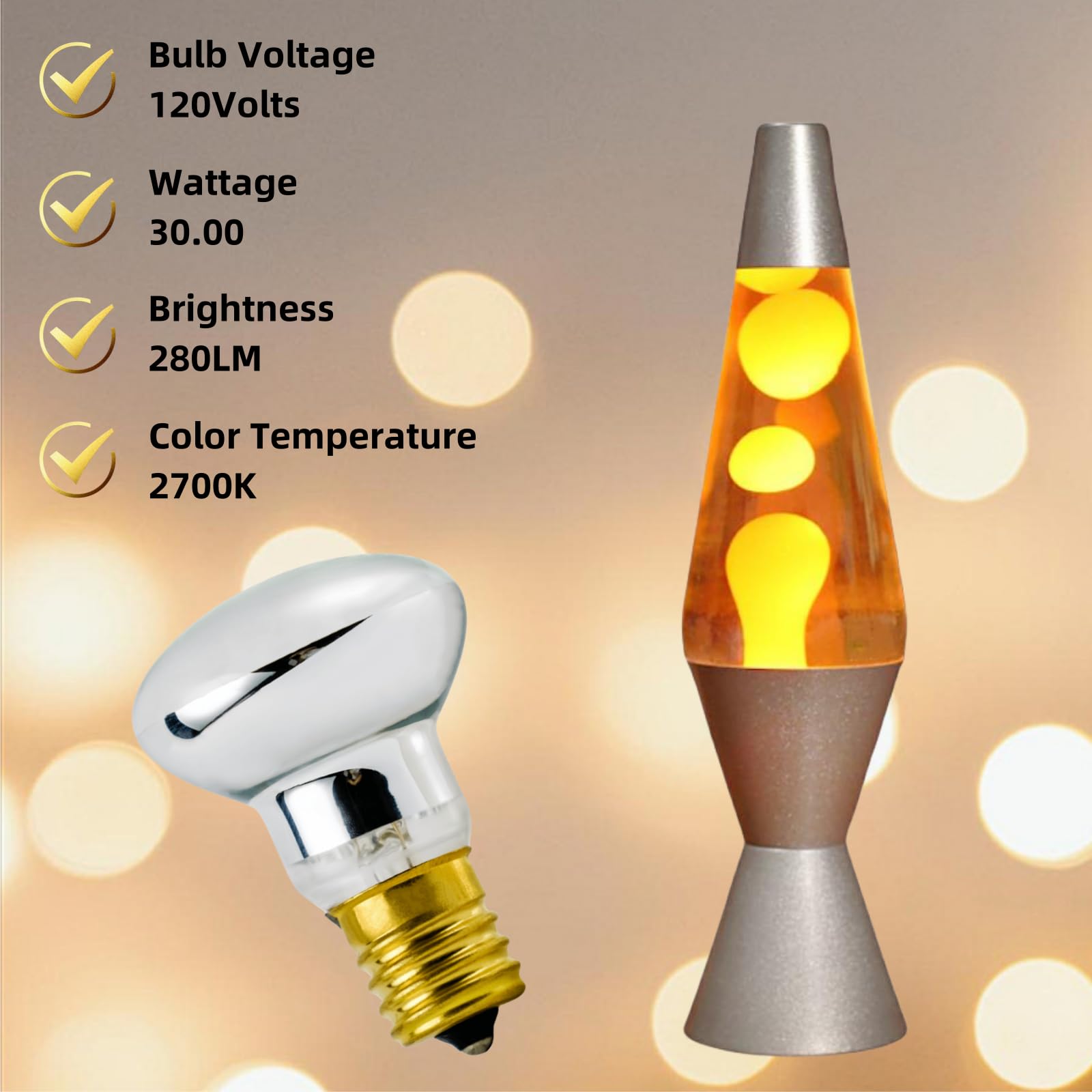 Bombilla de lava 2 unidades 120 V R39 E17 30 W lámpara de lava bombilla para lámpara de lava bombilla de repuesto 4