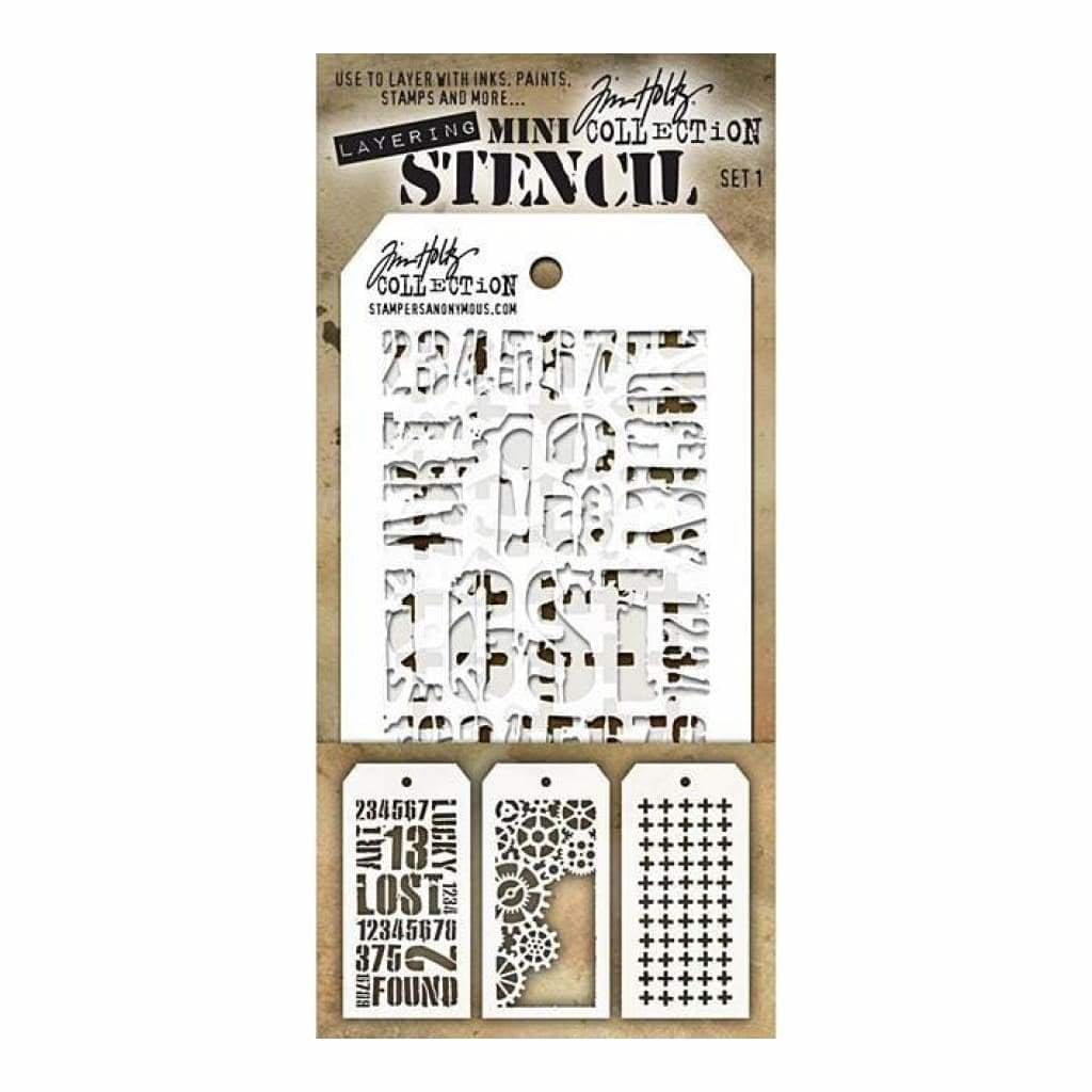 Stampers Anonymous Multicoloured Tim Holtz Mini Layered Stencil Set #1