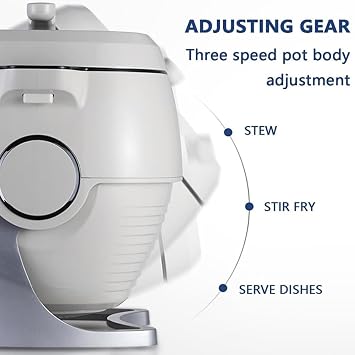 Commercial Food Processor, Lazy Automatic Cooking Machine with 360 Roller Type Rotation, Multifunctional Stir-fry Machine for Home Kitchens Restaurant Outdoor Camping Supermarkets