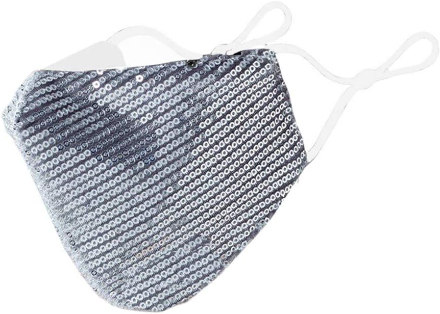 WHMQJQ 2 Pack Sequins Reusable Face Bandanas for Adults Dustproof Cotton Washable Breathable Full Face Protection