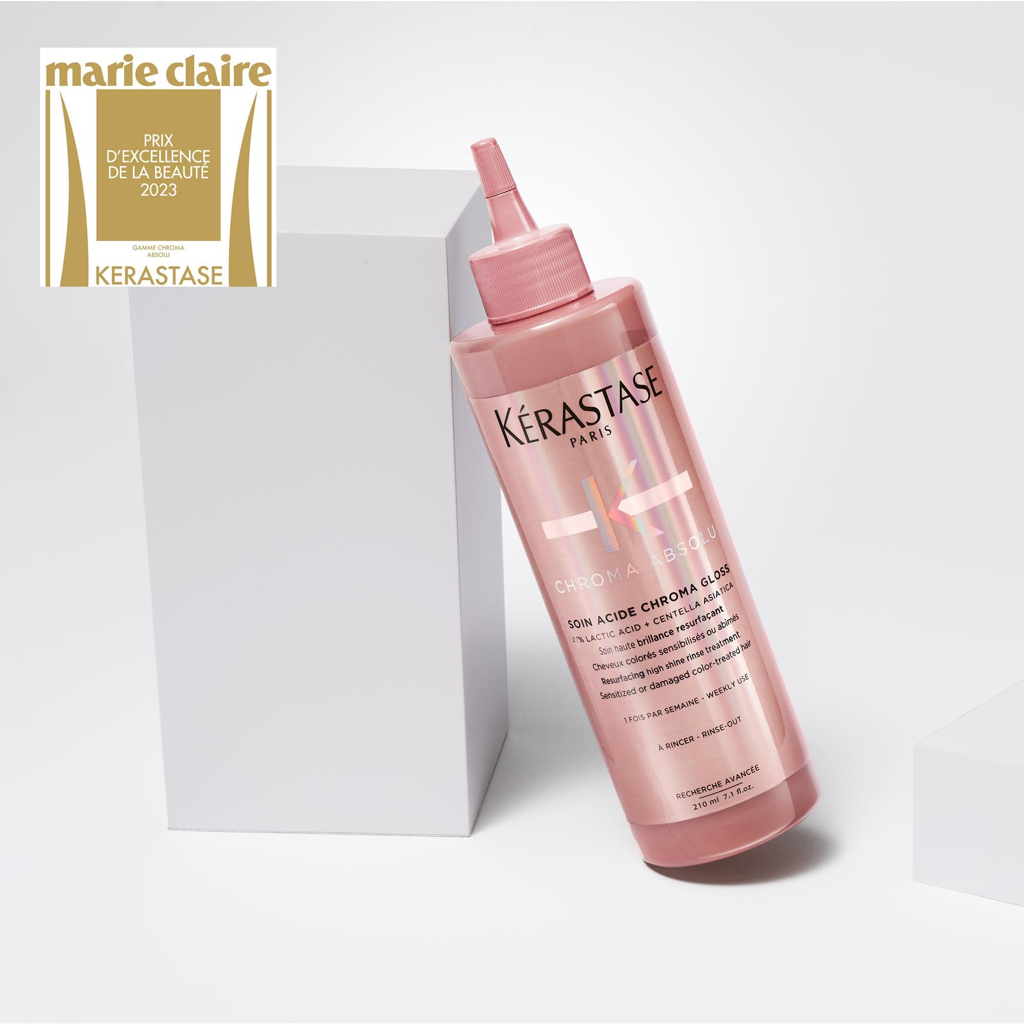 Kérastase, Chroma Absolu, Trattamento per Capelli Colorati Sensibilizzati o Danneggiati, Soin Acid Chroma Gloss, 210 ml