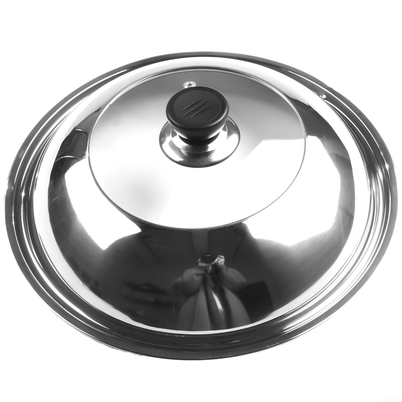Coperchio In Acciaio Inox Per Pentole E Wok, Diametro 28-38 Cm - Ricambio Universale Con Manopola