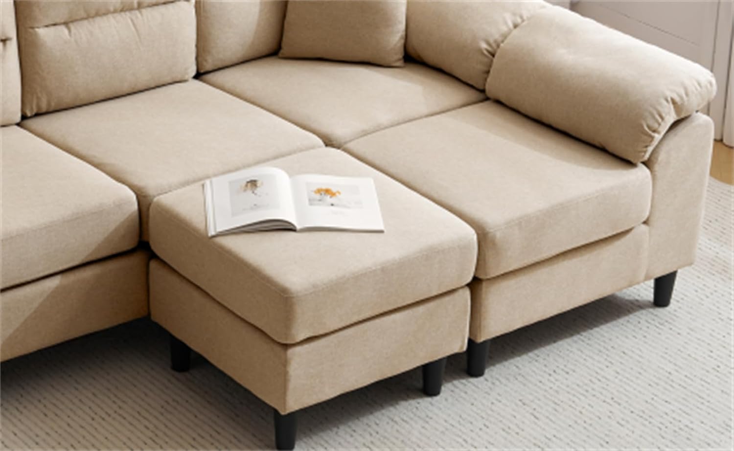 ソファ ソファーセット 5人掛け 2-5人掛け L字 オットマン クッション