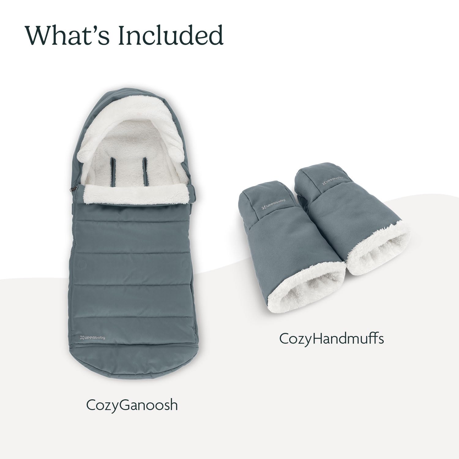 UPPAbaby Cozy Bundle, Includes CozyGanoosh and CozyHandmuff, Easily Attaches to Stroller, Ultra-Plush, Weather-Proof – Callum (Stone Blue) : Baby