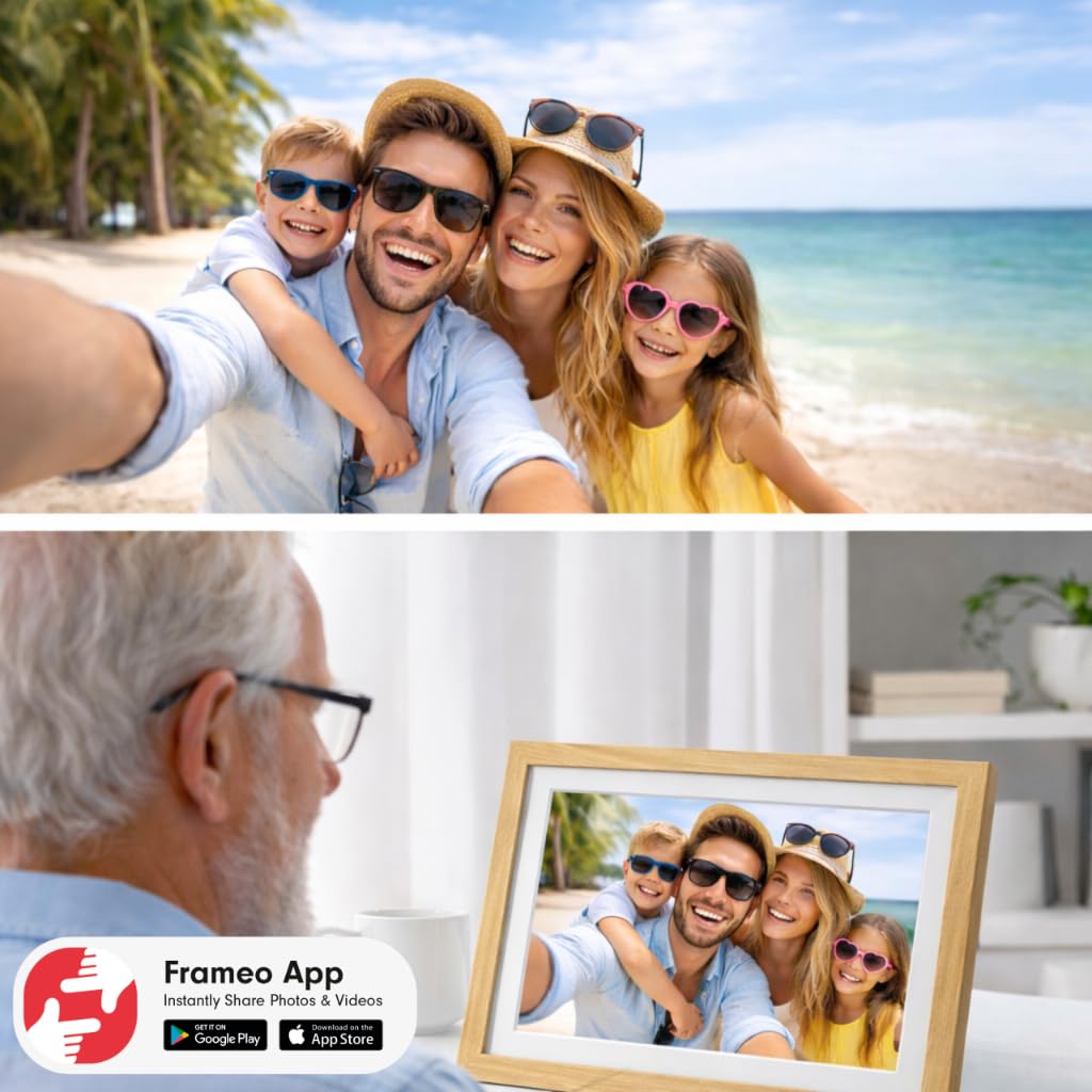 Cyfrowa ramka na zdjęcia 10,1 cala WiFi Frameo ekran dotykowy IPS HD 32 GB Wozinsky