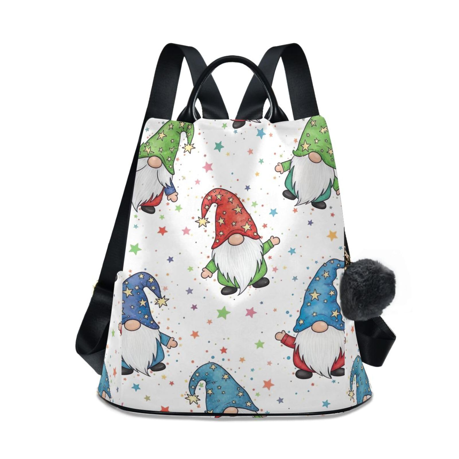 Mochila antirrobo con pompón acolchada y compartimentos ocultos 8